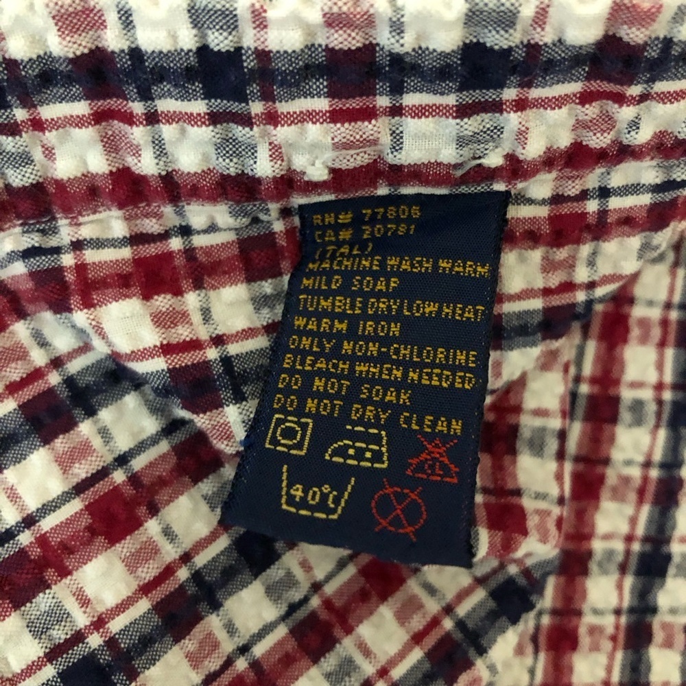Tommy Hilfiger Vintage Check Long Sleeve Button Down Shirt Color Block Large - Picture 7 of 8